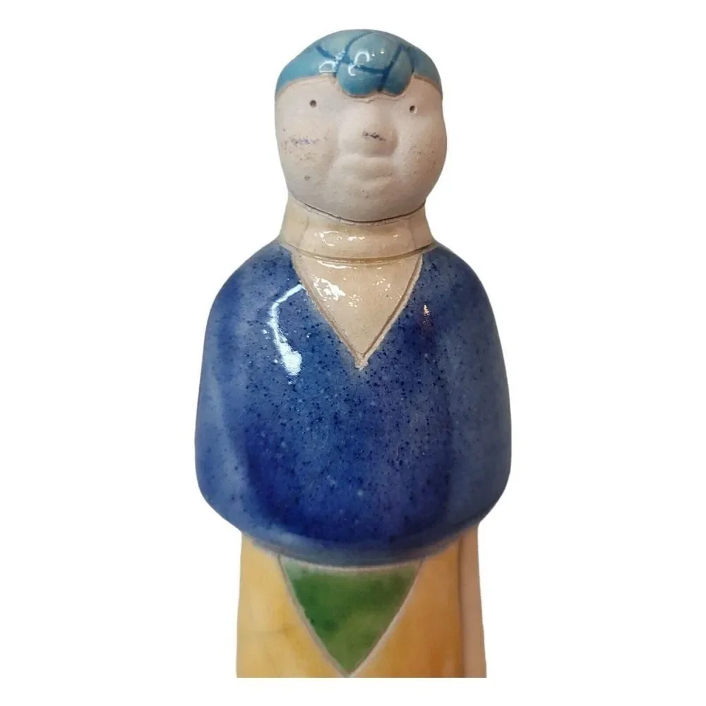 The Finex Raku South African Figurine Xhosa Woman‎ Handmade Signed By Artist 8”